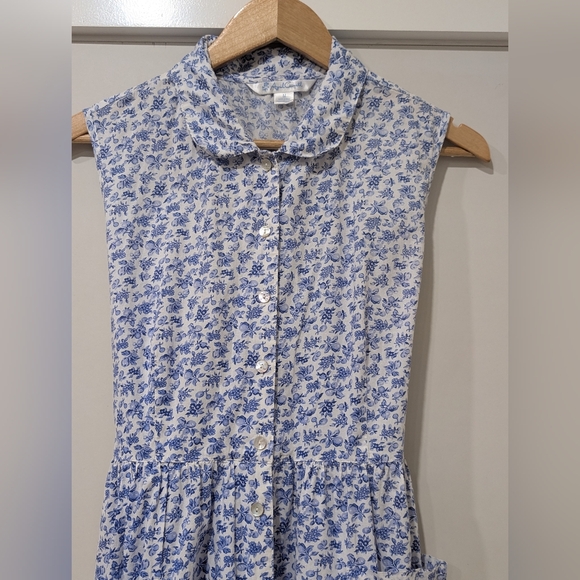 Vintage April Cornell Maxi Dress Womens Size M Blue/White - Picture 6 of 7